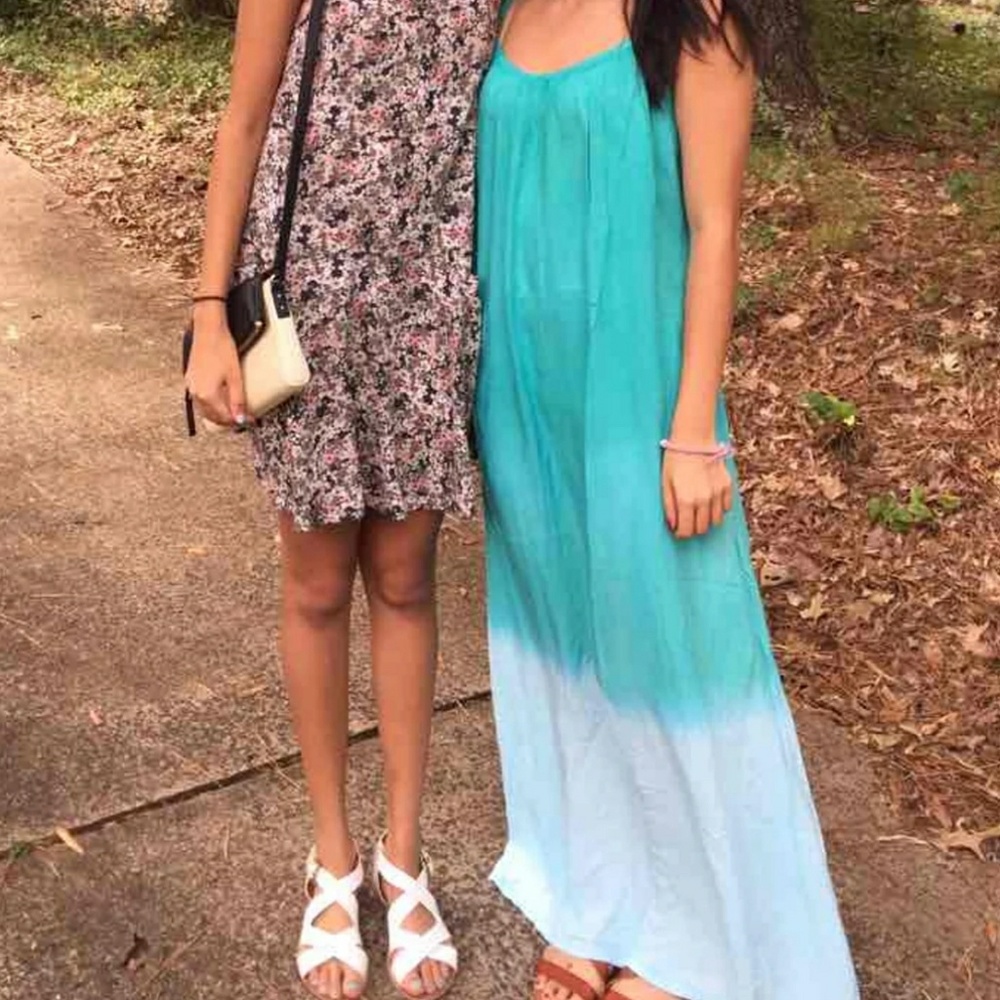Tie Dye Blue Maxi Dress